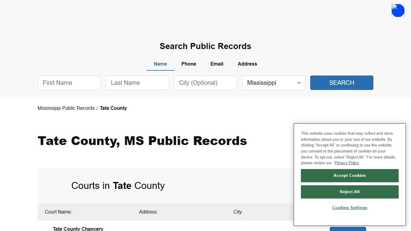 Tate County, MS Public Court, Arrest and Inmate Records - ThePublicIndex